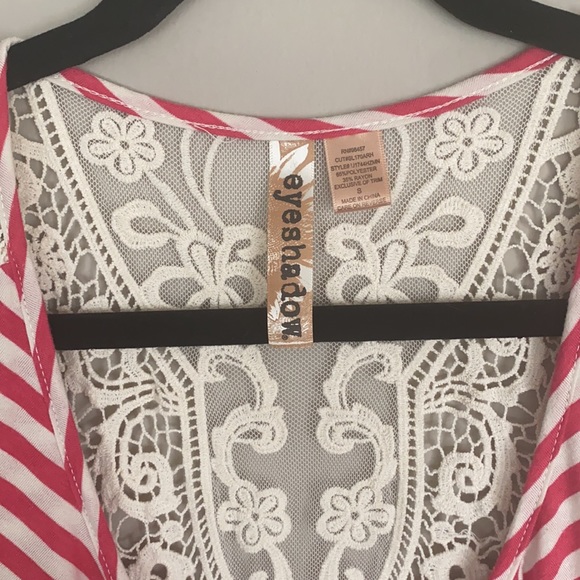 Pink striped tank with mesh back - Picture 2 of 5